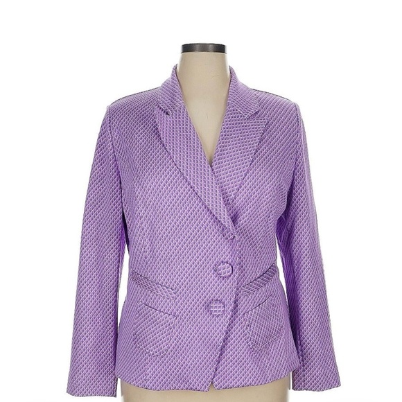 CAbi Women’s Purple Patterned Button Blazer Size Medium - Picture 1 of 9
